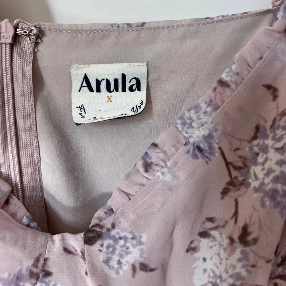 Arula Purple Floral Tiered Maxi Dress Size X - Picture 8 of 8